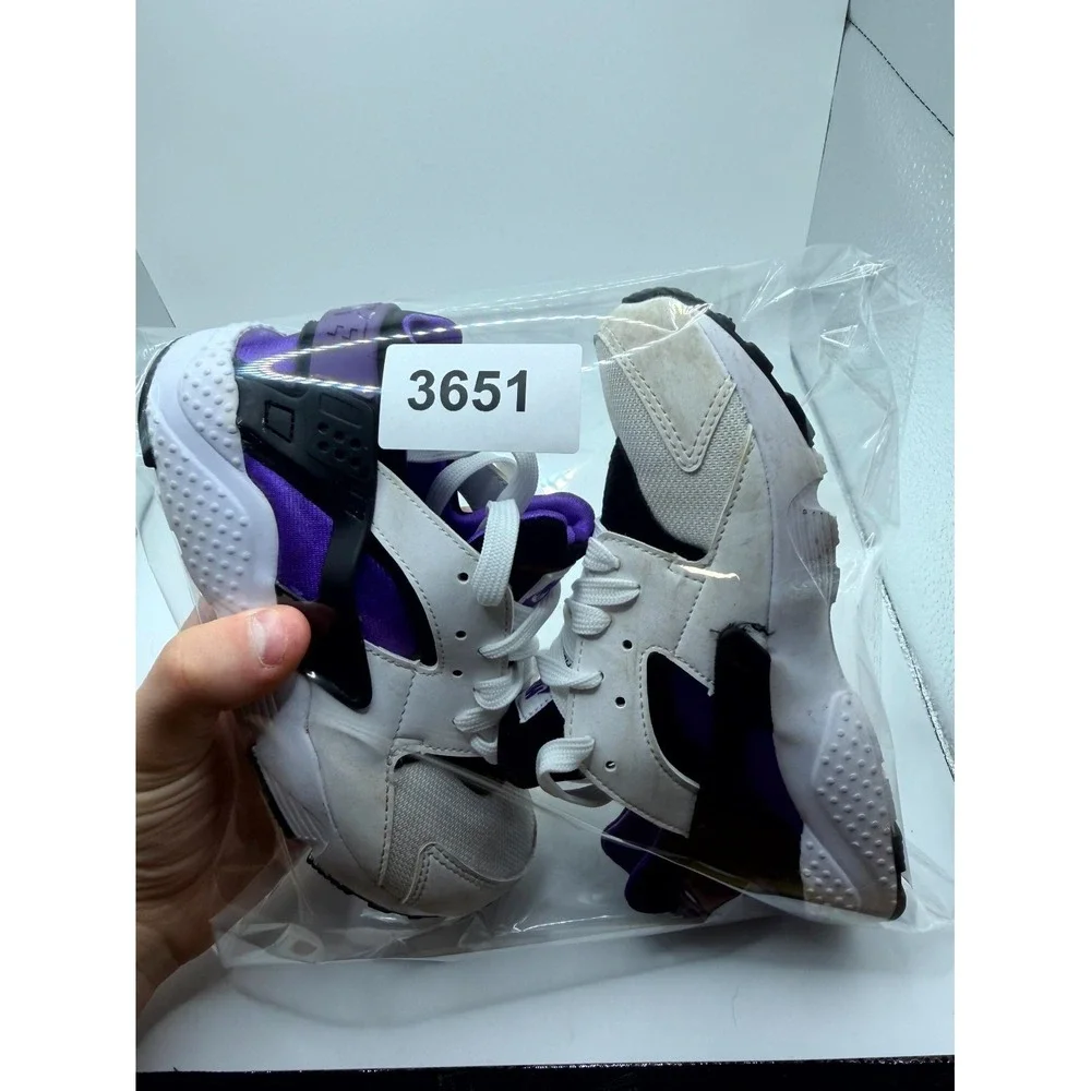 Nike Huarache Run PS Purple Punch 704949-117 Kids 2 Sneaker White Neoprene Shoes